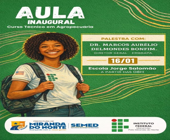 Miranda do Norte Abre Ano Letivo de 2026 com Aula Inaugural do Curso Técnico em Agropecuária Miranda do Norte Abre Ano Letivo de 2026 com Aula Inaugural do Curso Técnico em Agropecuária