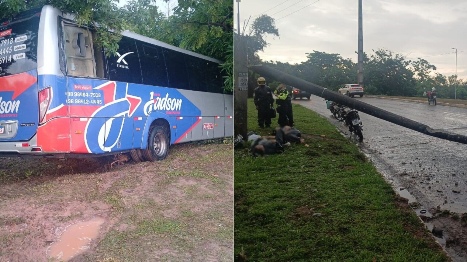 Acidente em São Luís: Poste Caído Causa Colisão e Deixa Dois Feridos