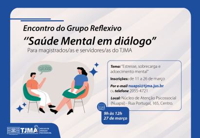 Inscrições Abertas para o Grupo Reflexivo ‘Saúde Mental em Diálogo’ do Nuapsi Inscrições Abertas para o Grupo Reflexivo 'Saúde Mental em Diálogo' do Nuapsi