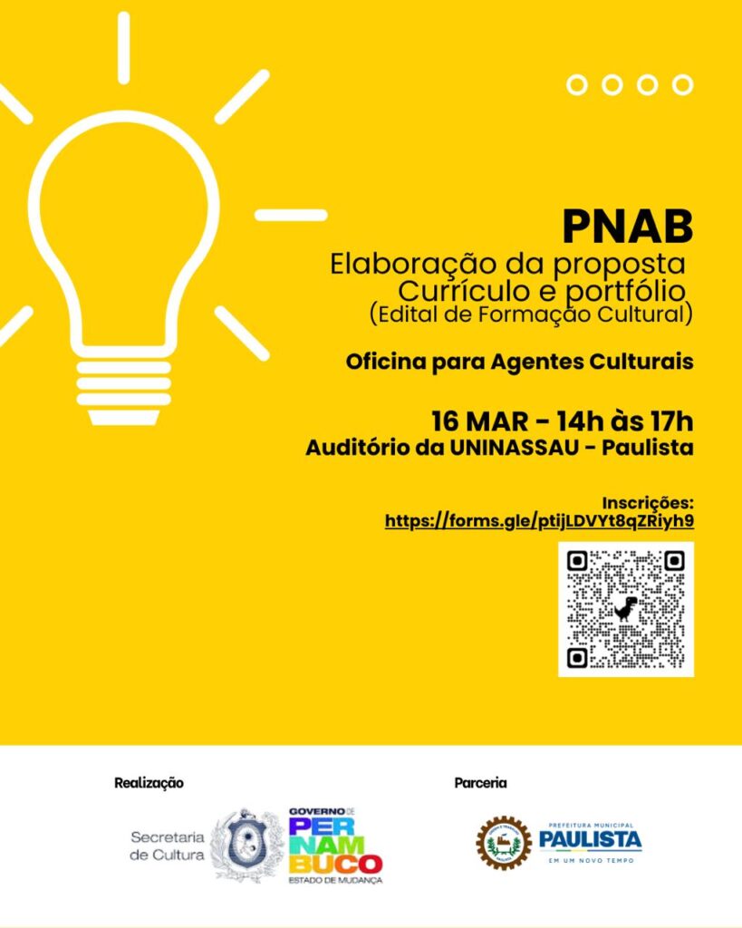 Oficina sobre a PNAB 2026: Cultura em Foco em Paulista na Próxima Segunda-Feira