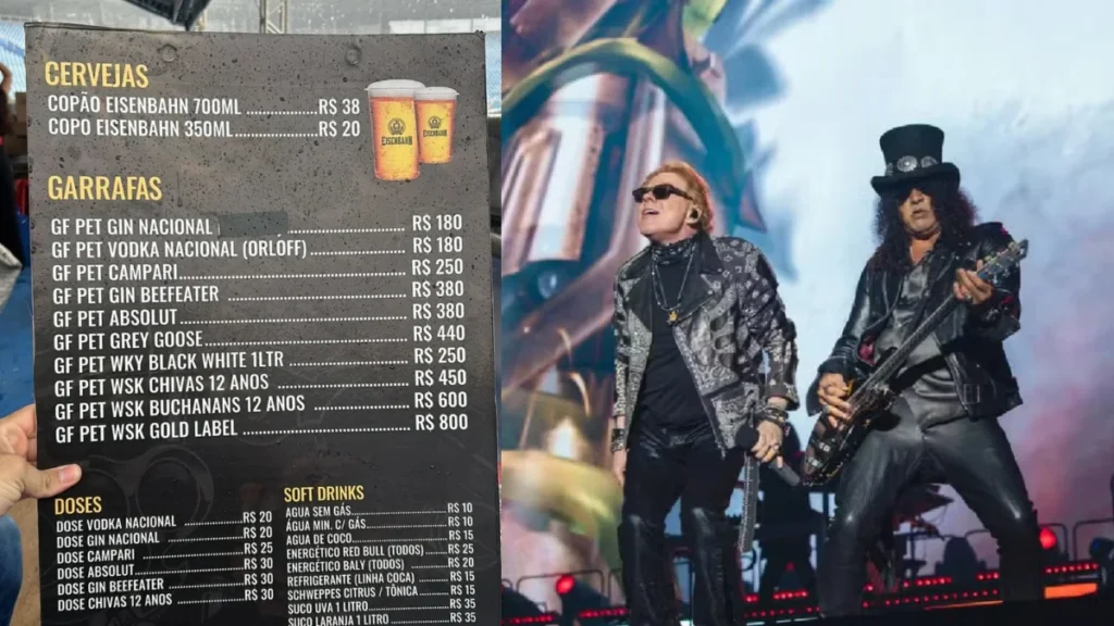 Preços de Bebidas no Show do Guns N’ Roses: Expectativa e Surpresas!
