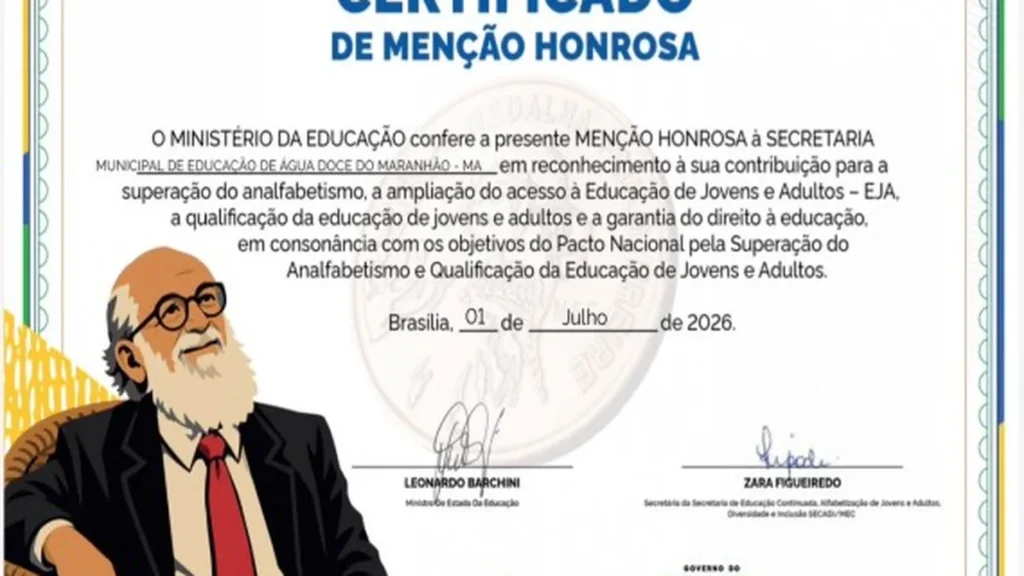 Água Doce do Maranhão é reconhecida pelo MEC por avanços na Educação de Jovens e Adultos Água Doce do Maranhão é reconhecida pelo MEC por avanços na Educação de Jovens e Adultos